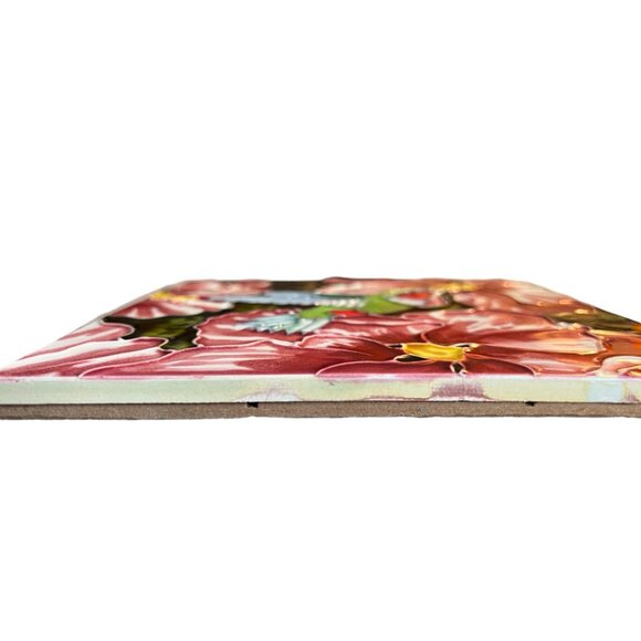 EN VOGUE Hand-Crafted 3D Hummingbird Art Tile Freestanding Hanging 8" Sq READ - Picture 4 of 15